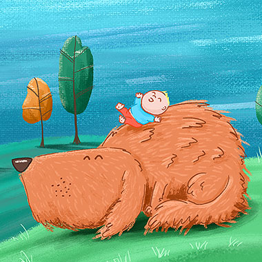 Big Dog & Kid Illustration