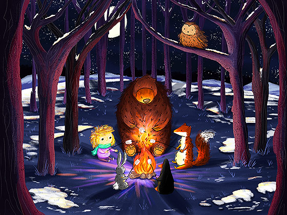 Campfire Illustration