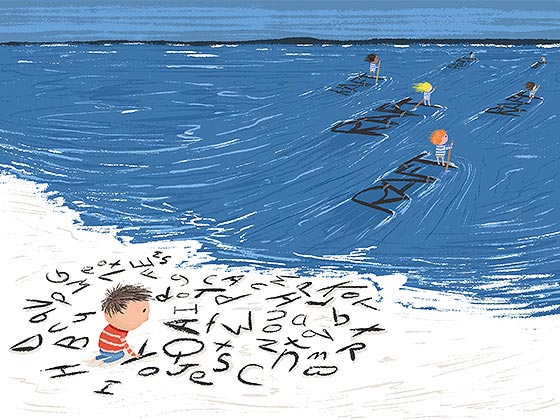 Dyslexia Beach Illustration