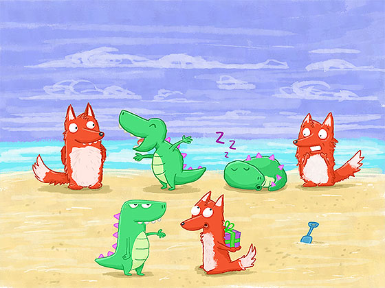 Fox & Dino - Kids Illustration